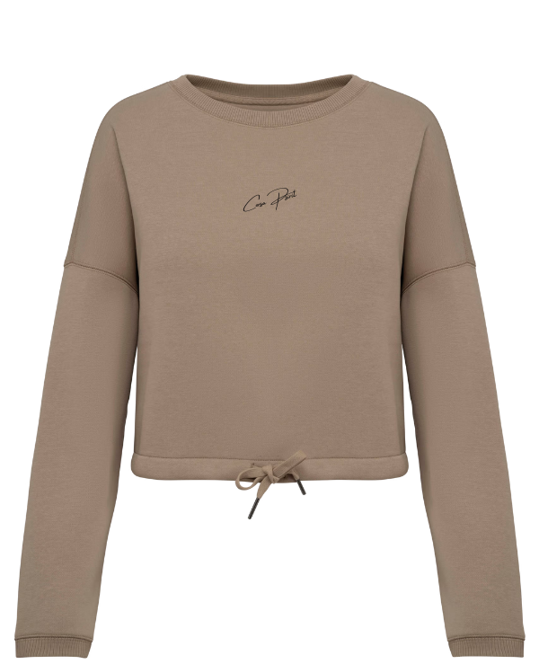 Sweat-shirt corsa spirit à col rond oversize crop