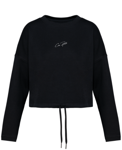 Sweat-shirt corsa spirit à col rond oversize crop