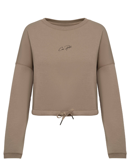 Sweat-shirt corsa spirit à col rond oversize crop