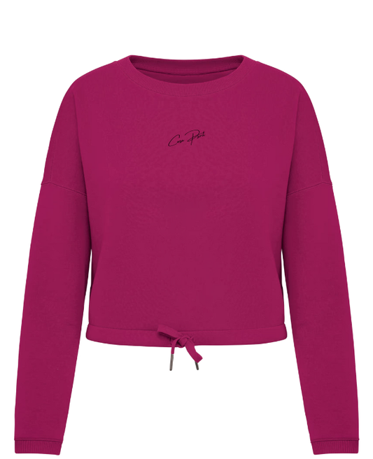 Sweat-shirt corsa spirit à col rond oversize crop